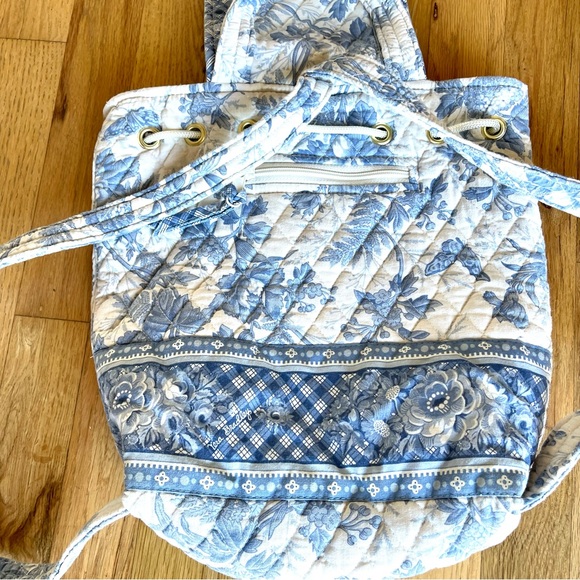 Rare Retired Vintage Vera Bradley Blue Toile Mimi Backpack/Tote - Picture 6 of 13